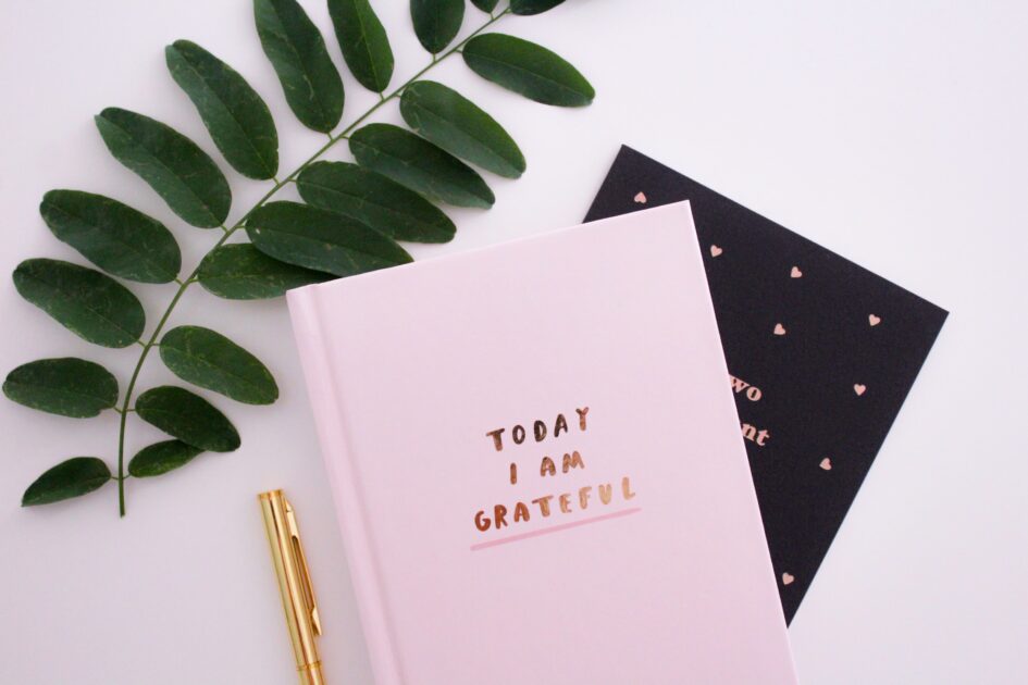 Pink Journal with "Today I am Grateful" written on cover.